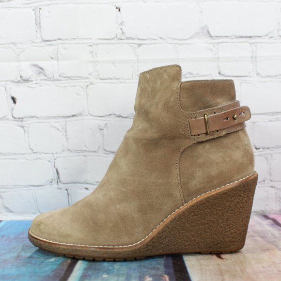 Cole Haan Shoes - COLE HAAN Buckle Ankle Wedge Booties Size 7